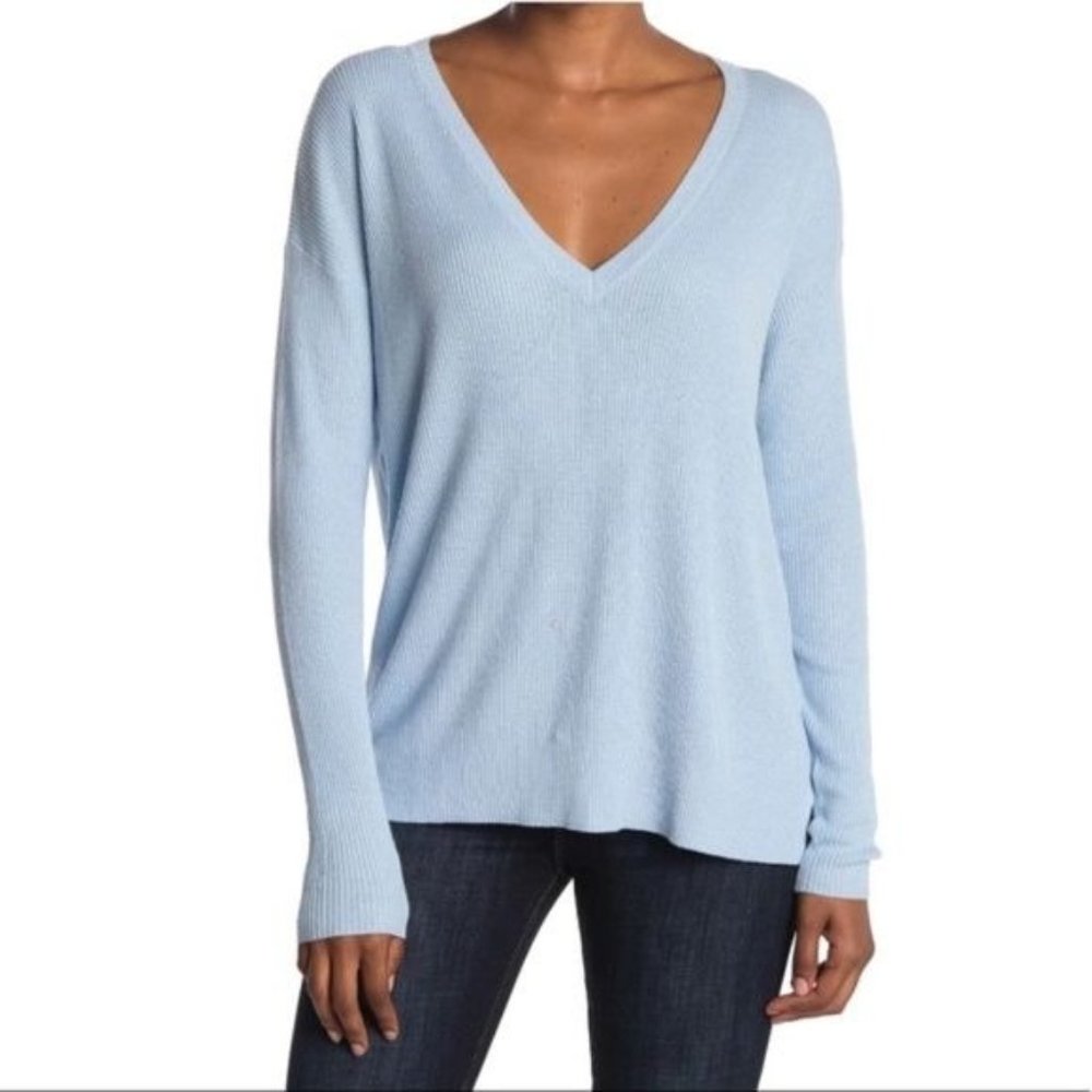 NWT Abound Blue Lightweight V Neck Long Dolman Sleeve Sweater Medium